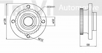 TREVI AUTOMOTIVE wb1580 -  Комплект подшипника ступицы колеса